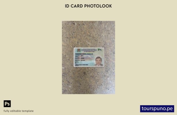 listo para imprimir Plantilla FRONTAL de aspecto fotográfico de la versión de id